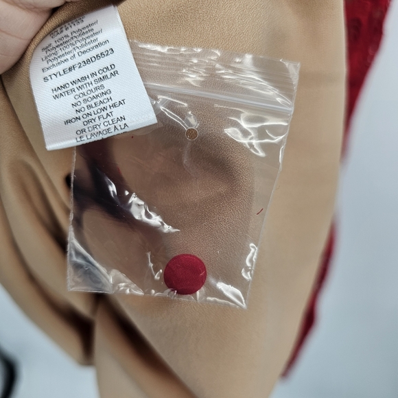 Adelyn Rae Red Lace Mod Illusion Midi Dress Womens Size Large New - Picture 13 of 14